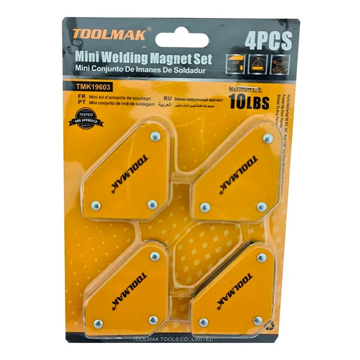 GENERICO - Kit Juego 4 Mini Escuadras Magneticas 10 Lbs Para Soldar Tmk