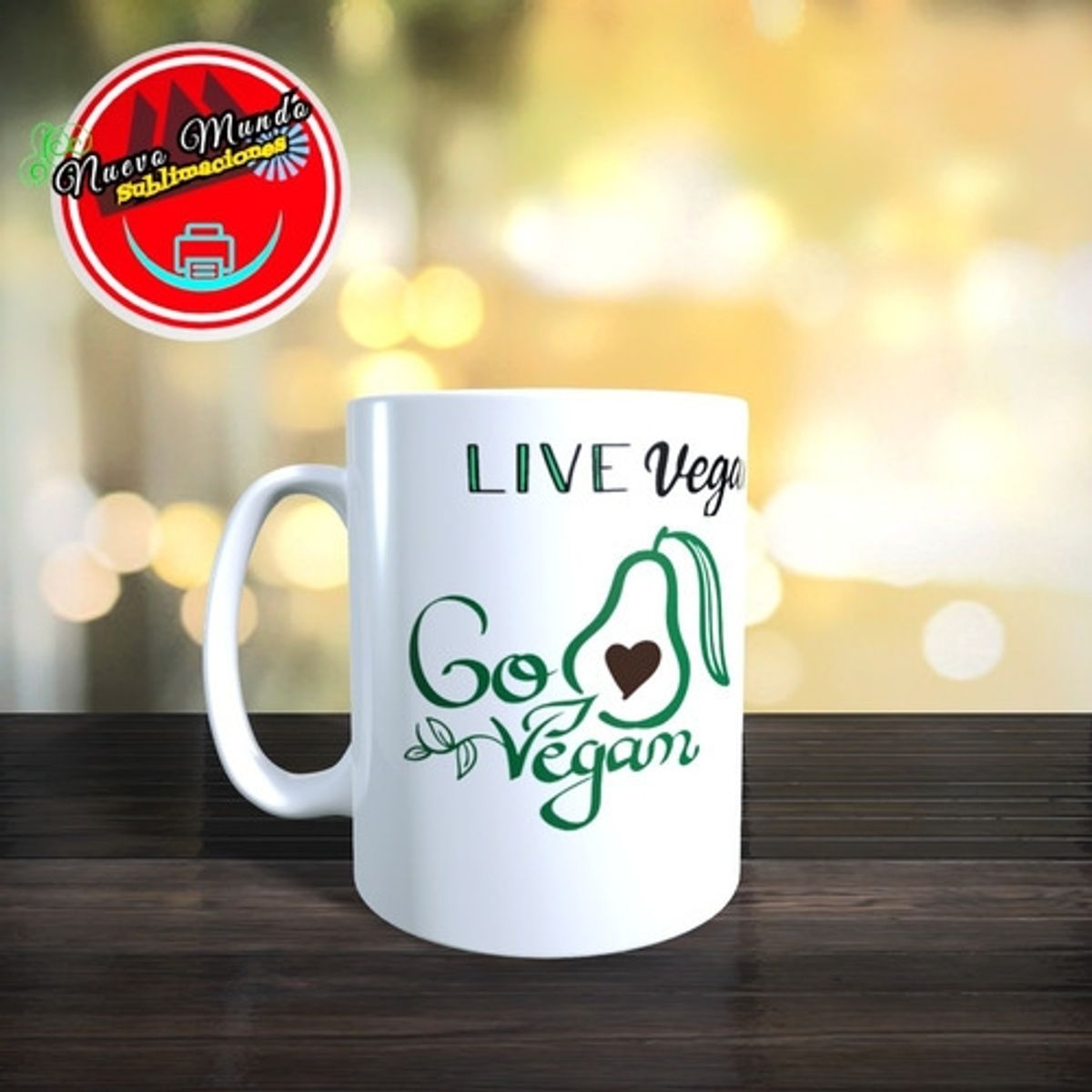 GENERICO - Taza Blanca Vegano - Live Vegan Love