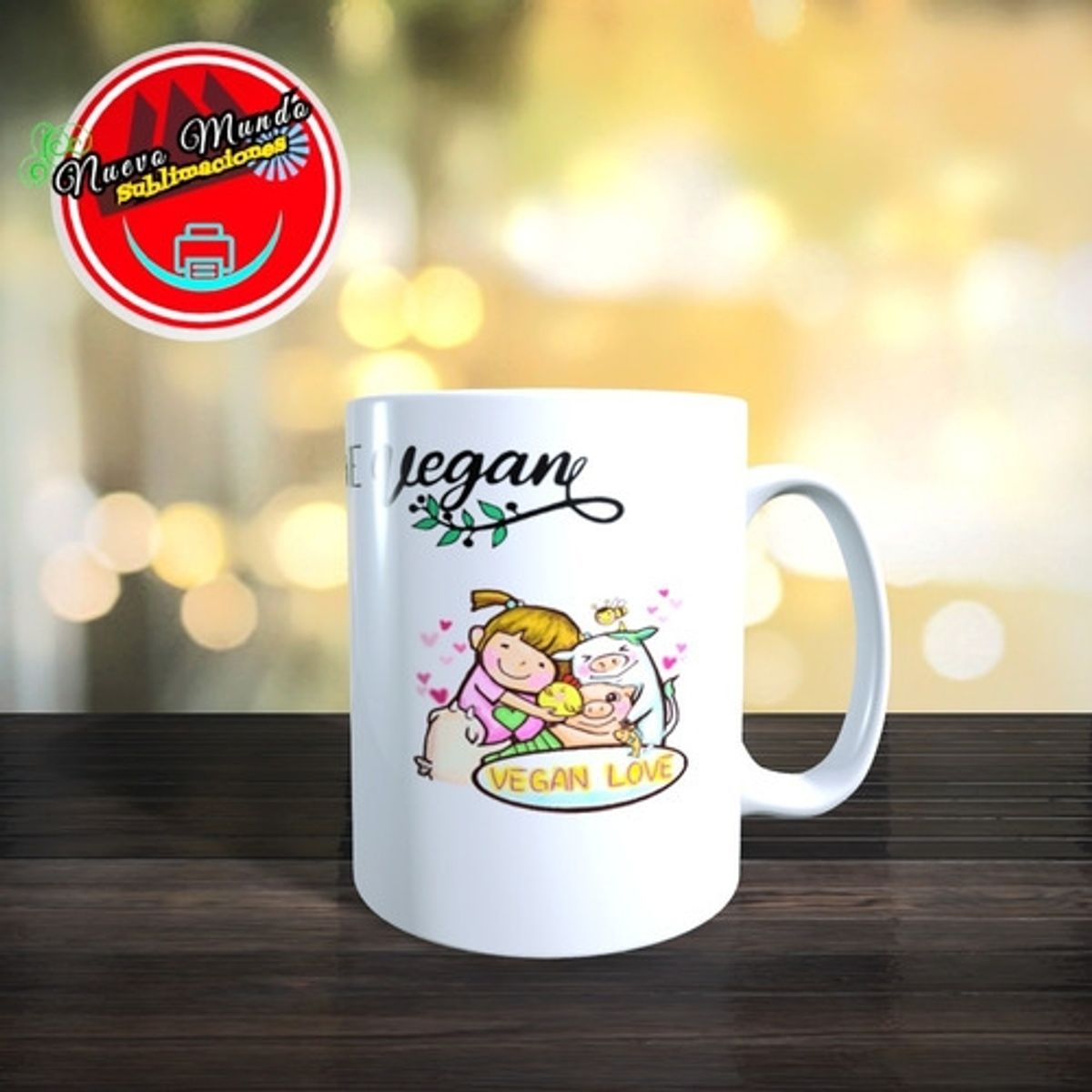 GENERICO - Taza Blanca Vegano - Live Vegan Love