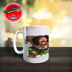 GENERICO - Taza Blanca De Maui Y Moana Gritando