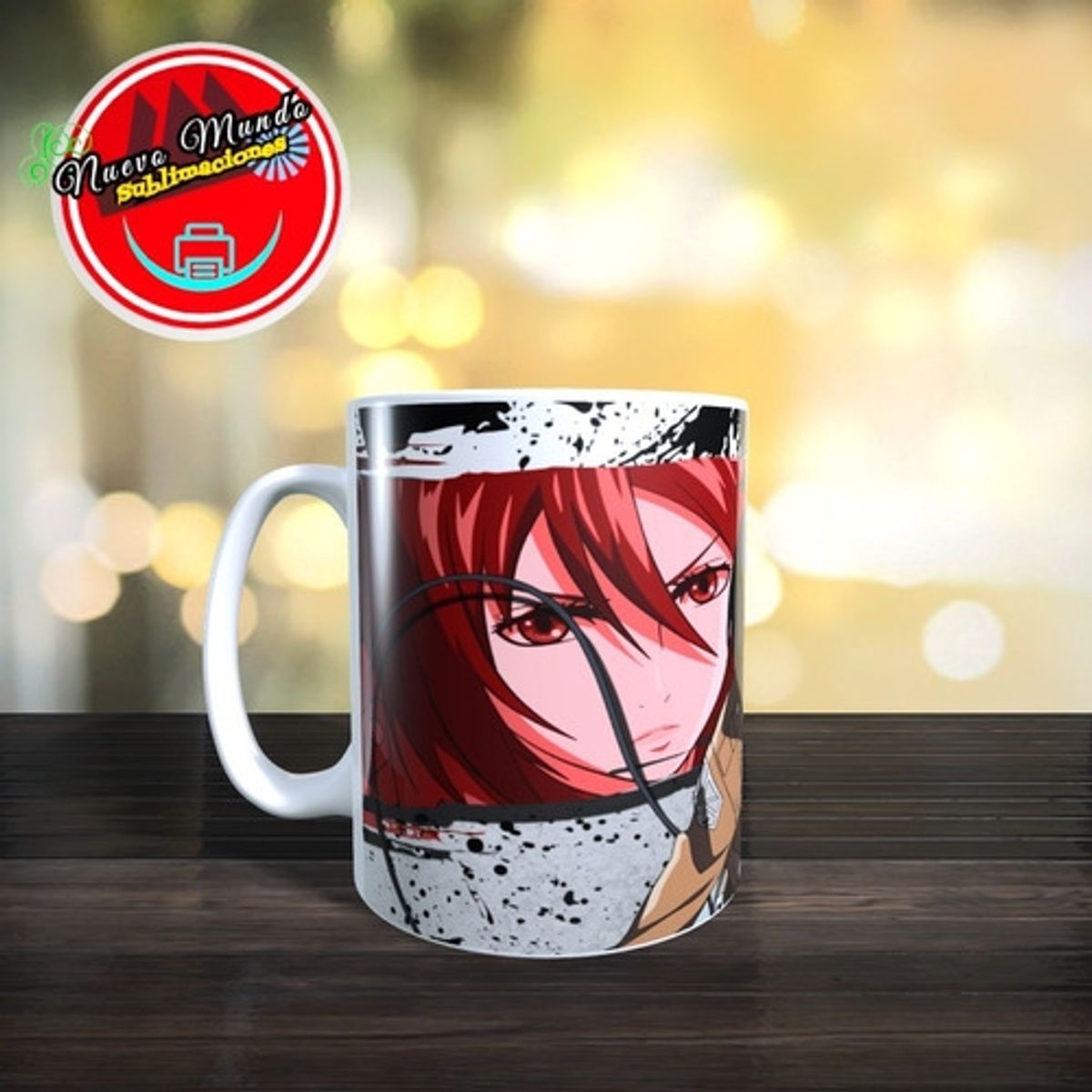 GENERICO - Taza Blanca De Mikasa Ackerma