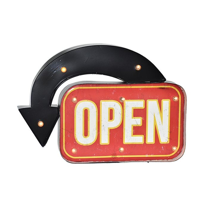 LETRERO VINTAGE LED OPEN