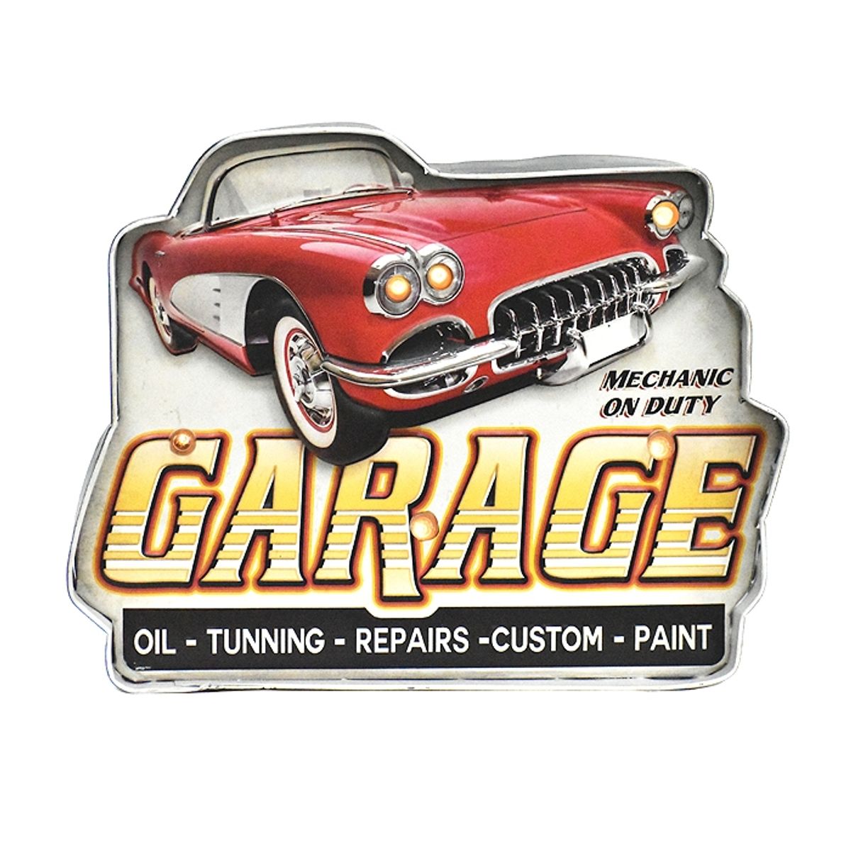 GENERICO - LETRERO VINTAGE LED GARAGE (38 x 5 x 29.5 cms.)