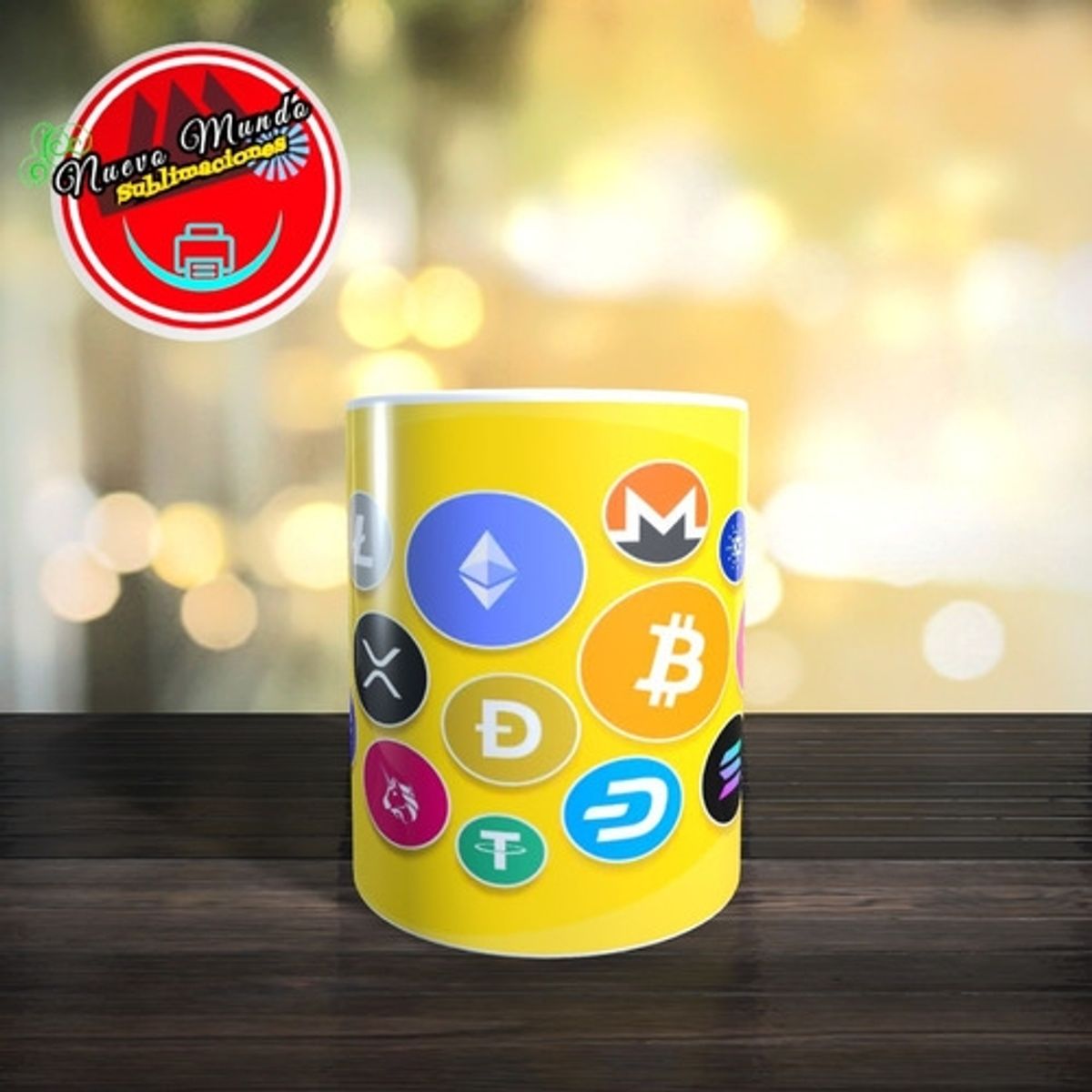 GENERICO - Taza Blanca Tokens Criptomoneda Variedad