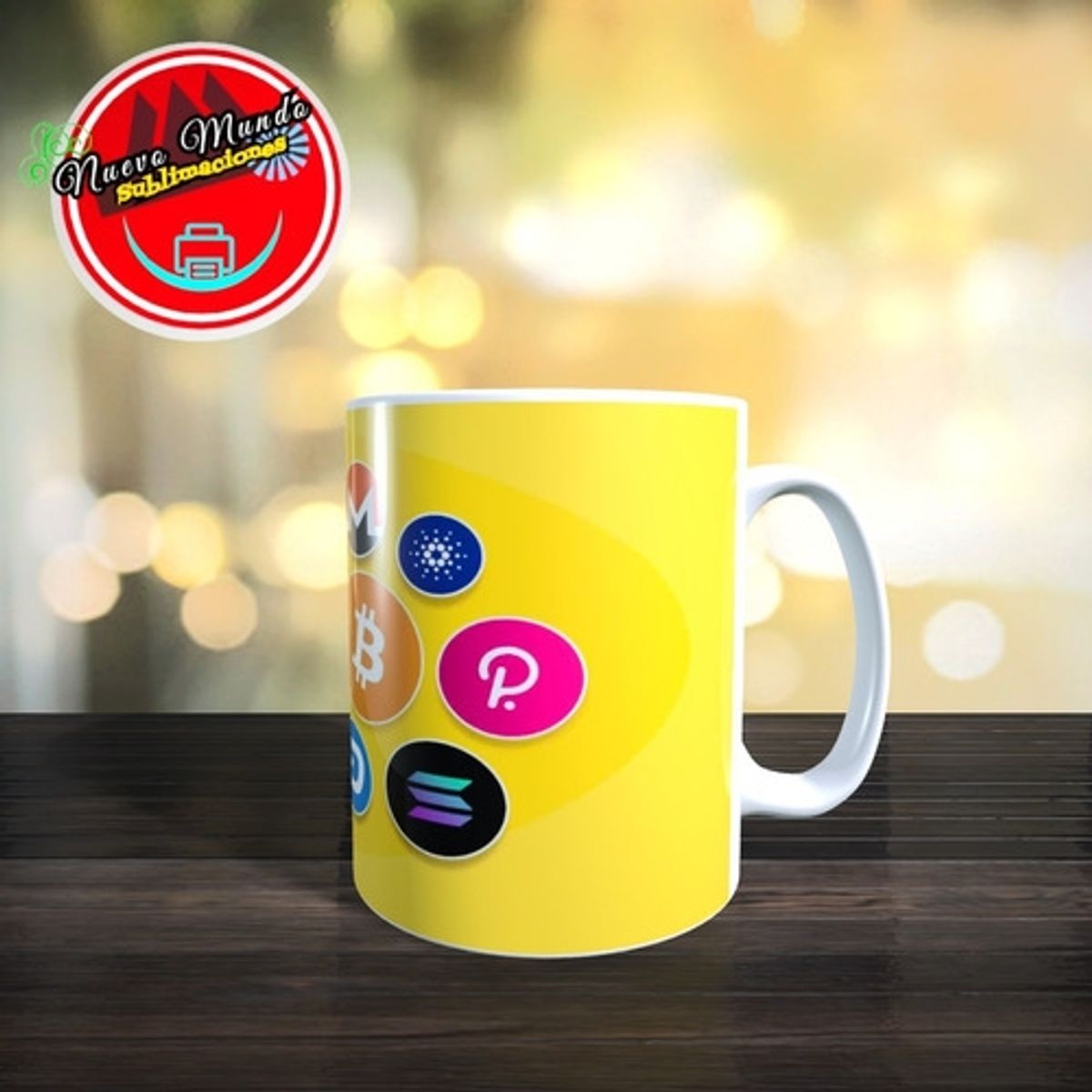 GENERICO - Taza Blanca Tokens Criptomoneda Variedad