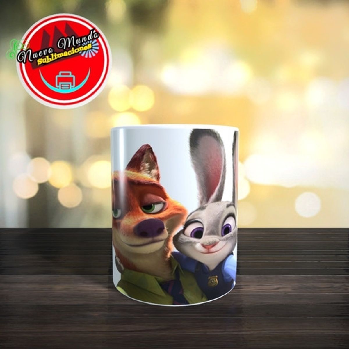 GENERICO - Taza Blanca De Zootopia - Judy Hopps Y Nick Wilde