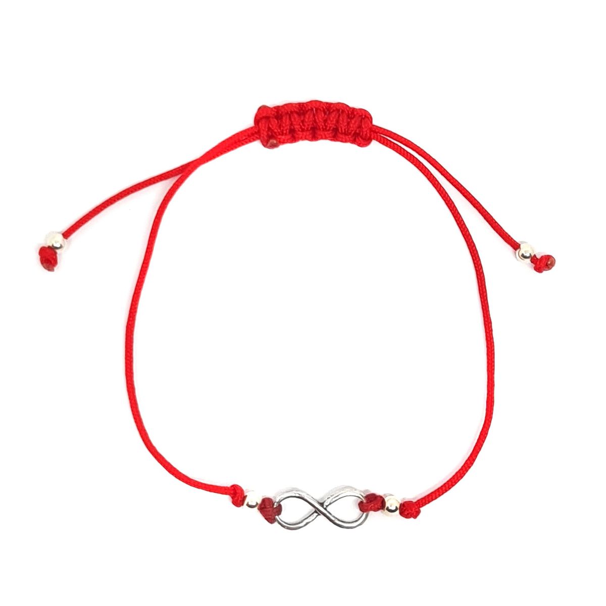 ANDREA COGGIOLA JOYAS - Pulsera Infinito Plata Fina 925 Cordón Rojo