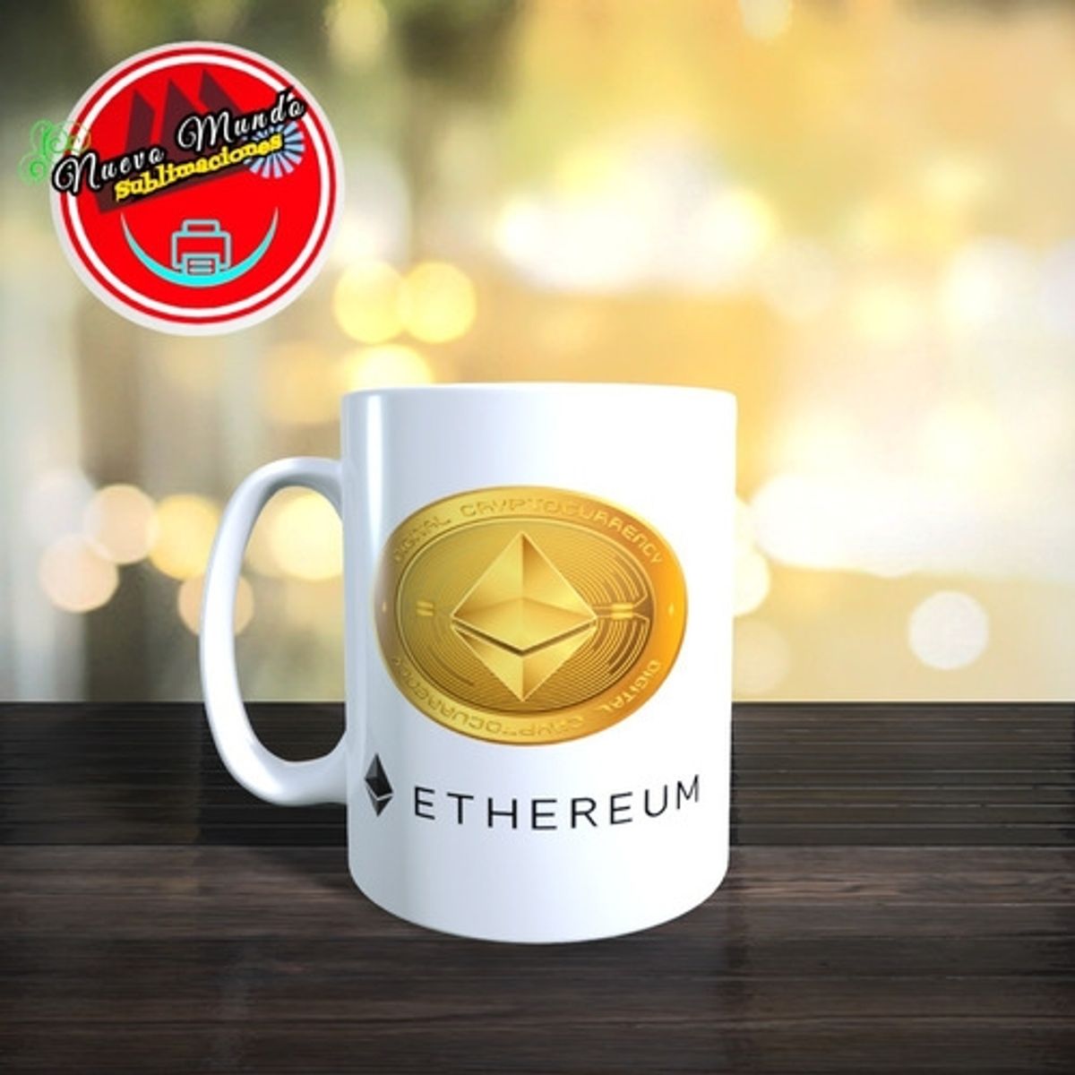 GENERICO - Taza Blanca Etherium - Token Criptomoneda