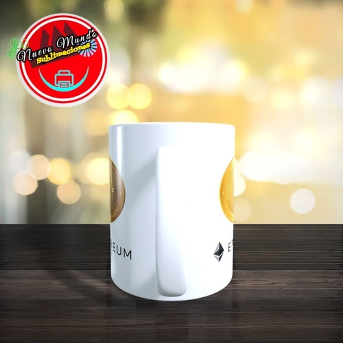 GENERICO - Taza Blanca Etherium - Token Criptomoneda