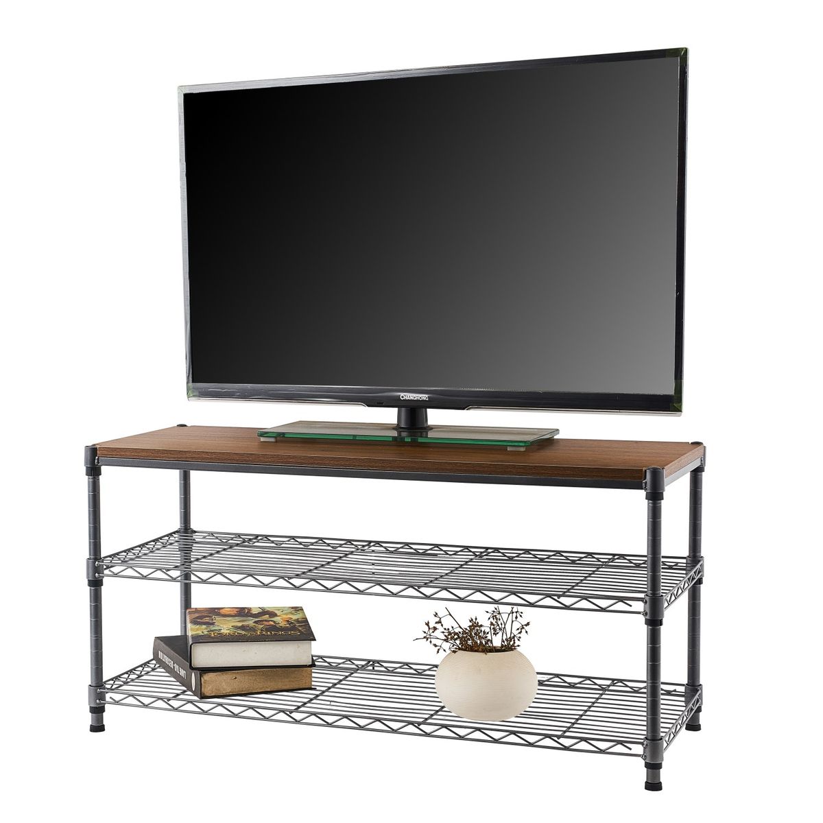 PROCHEF - Mesa 90x45x60 cm Acero Pintado 3 bandejas. Cubierta Madera