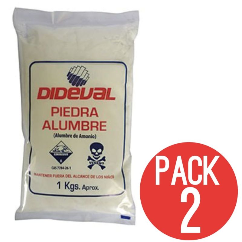 GENERICO - Piedra Alumbre Dideval 1kg Pack 2 Unidades
