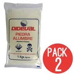 GENERICO - Piedra Alumbre Dideval 1kg Pack 2 Unidades