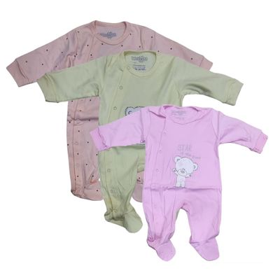 Imagen 2 del producto Pack 3 Ositos Enterito Bebe Niña Algodon Pima.