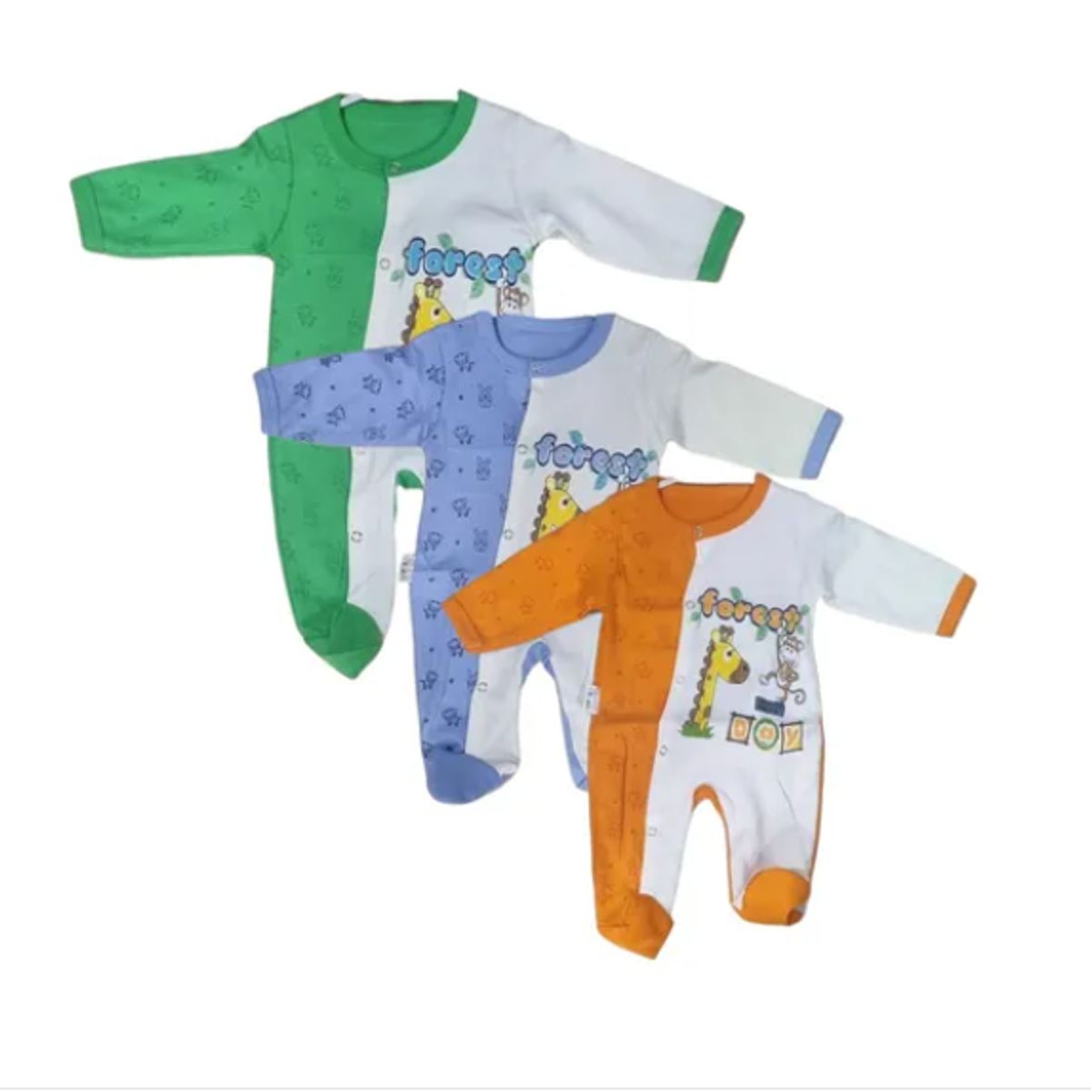 AGW - Pack 3 Ositos Enterito Bebe Niño Algodon Pima.