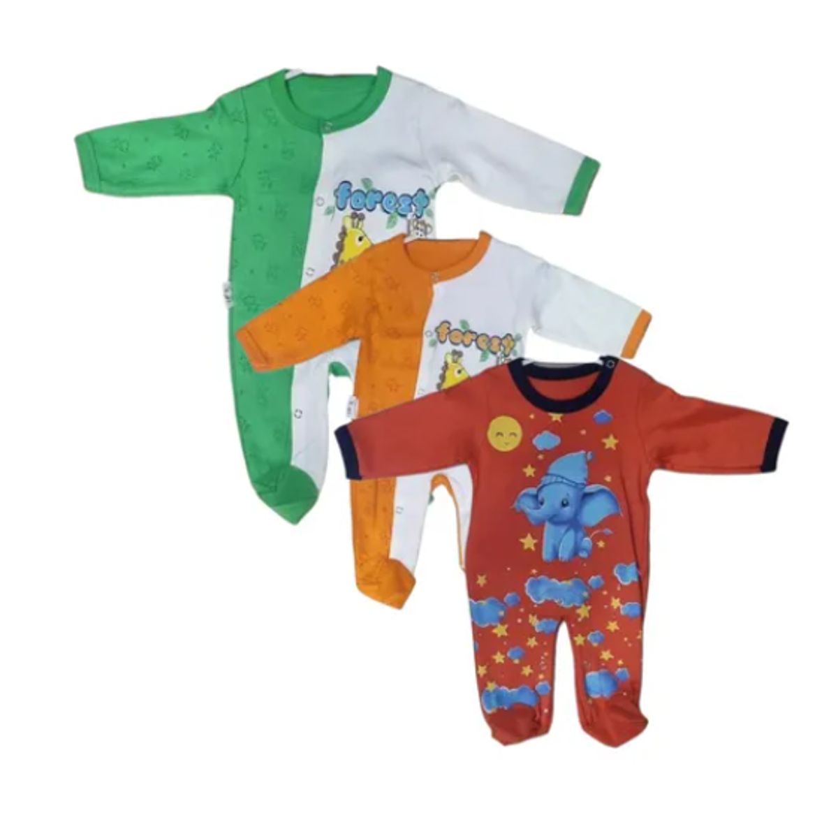 AGW - Pack 3 Ositos Enterito Bebe Niño Algodon Pima.