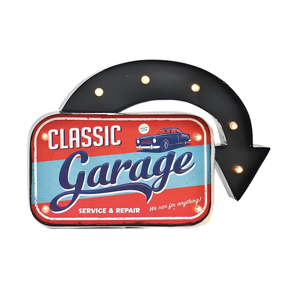 MSA MUEBLES SANTA ANA - LETRERO VINTAGE LED CLASSIC GARAGE (44 x 5 x 31 cms.)