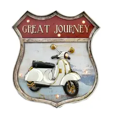 MSA MUEBLES SANTA ANA - LETRERO VINTAGE LED GREAT JOURNEY (42 x 5 x 46 cms.)