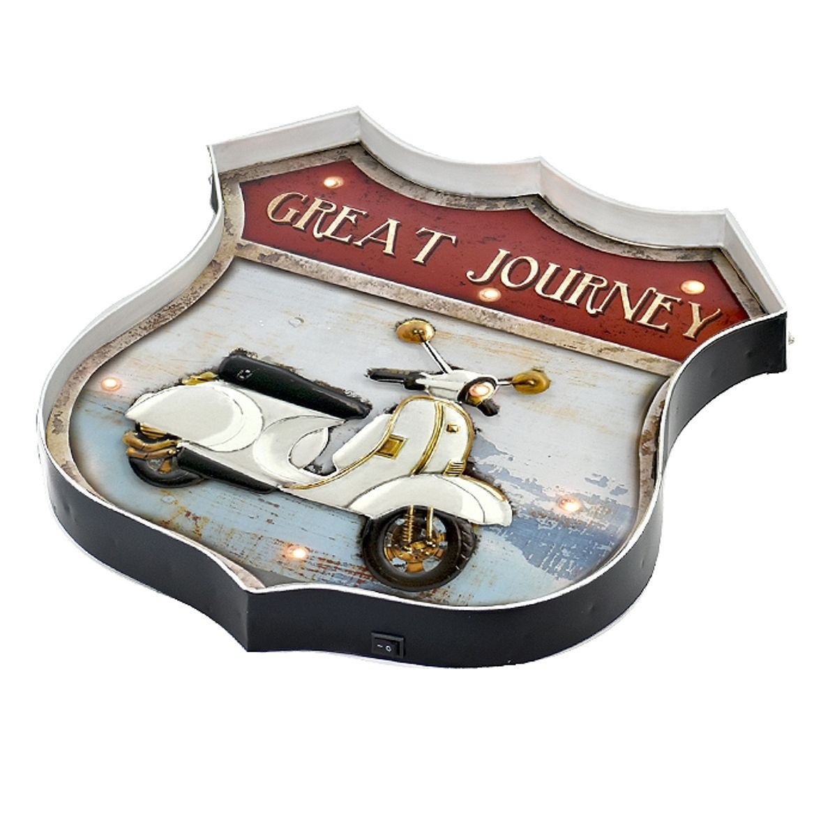 MSA MUEBLES SANTA ANA - LETRERO VINTAGE LED GREAT JOURNEY (42 x 5 x 46 cms.)