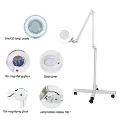GENERICO - Lampara Lupa Con Luz Led Pedestal Rueda Cosmetologia