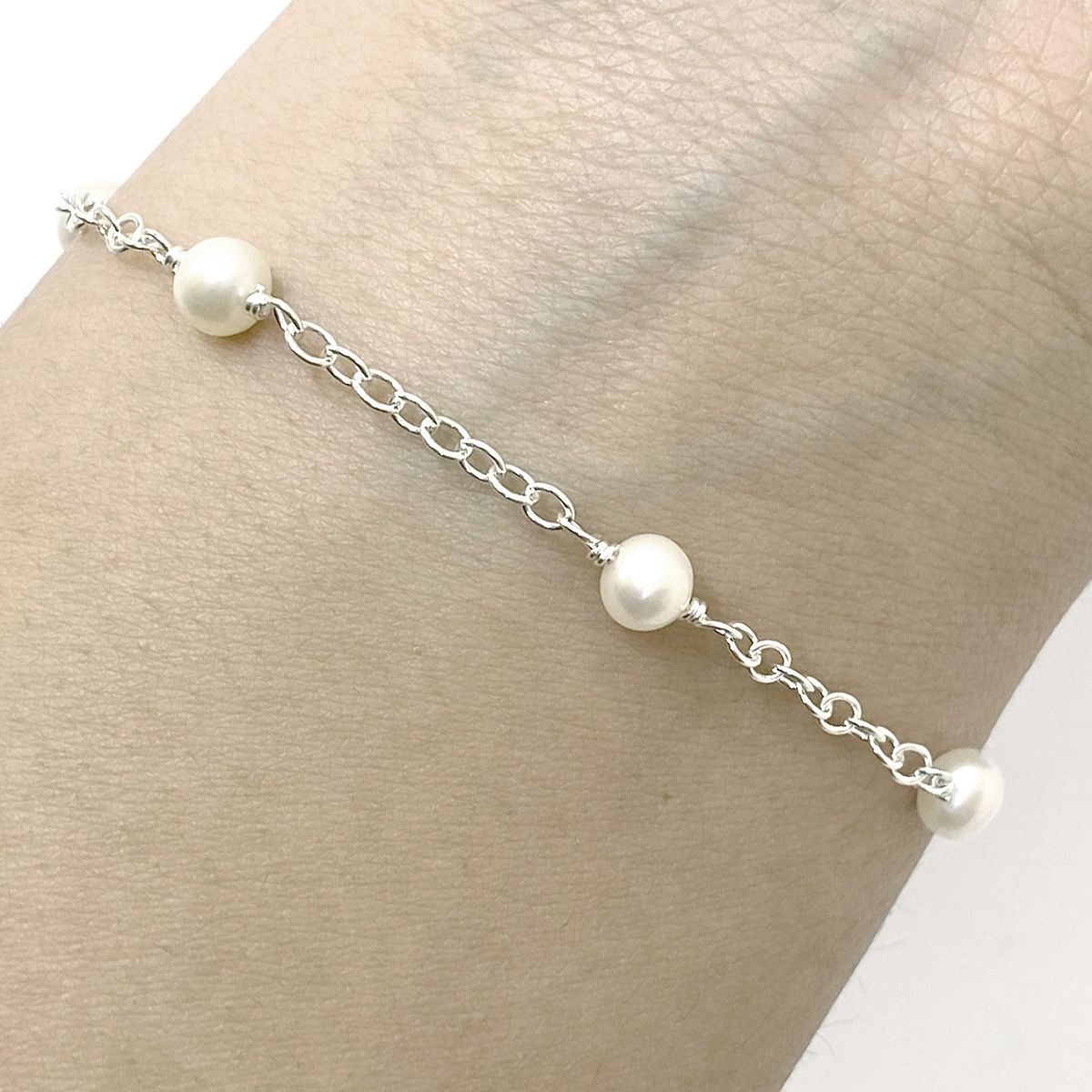COGGIOLA - Pulsera 5 Perlas de Río Plata Fina 925.