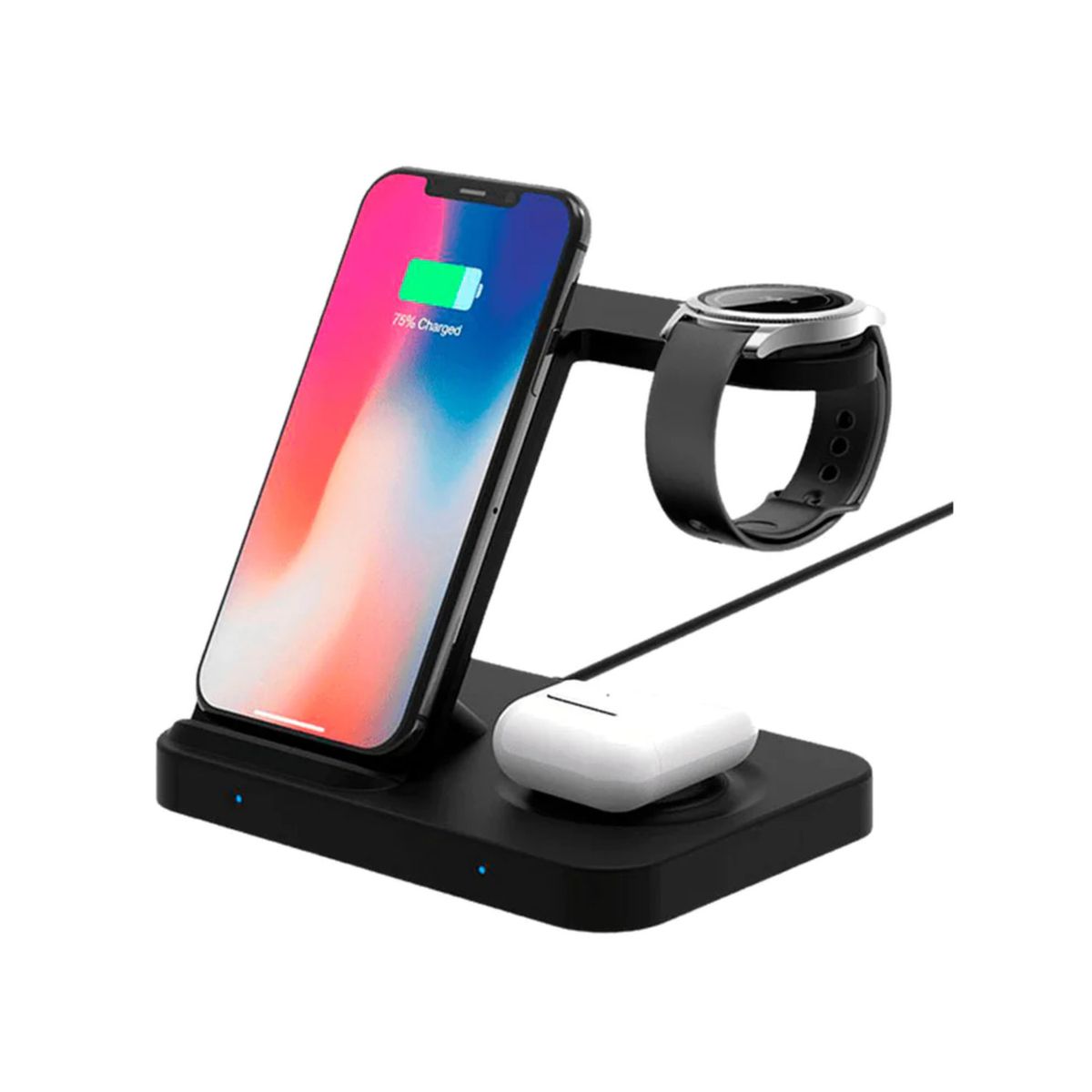 DUSTED - Base De Carga Inalámbrica Dusted 3 En 1 Negro