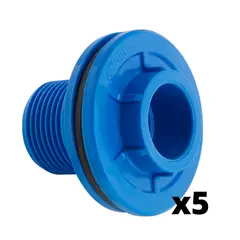 GENERICO - Salida Estanque PVC 20mm Pack 5 Unidades