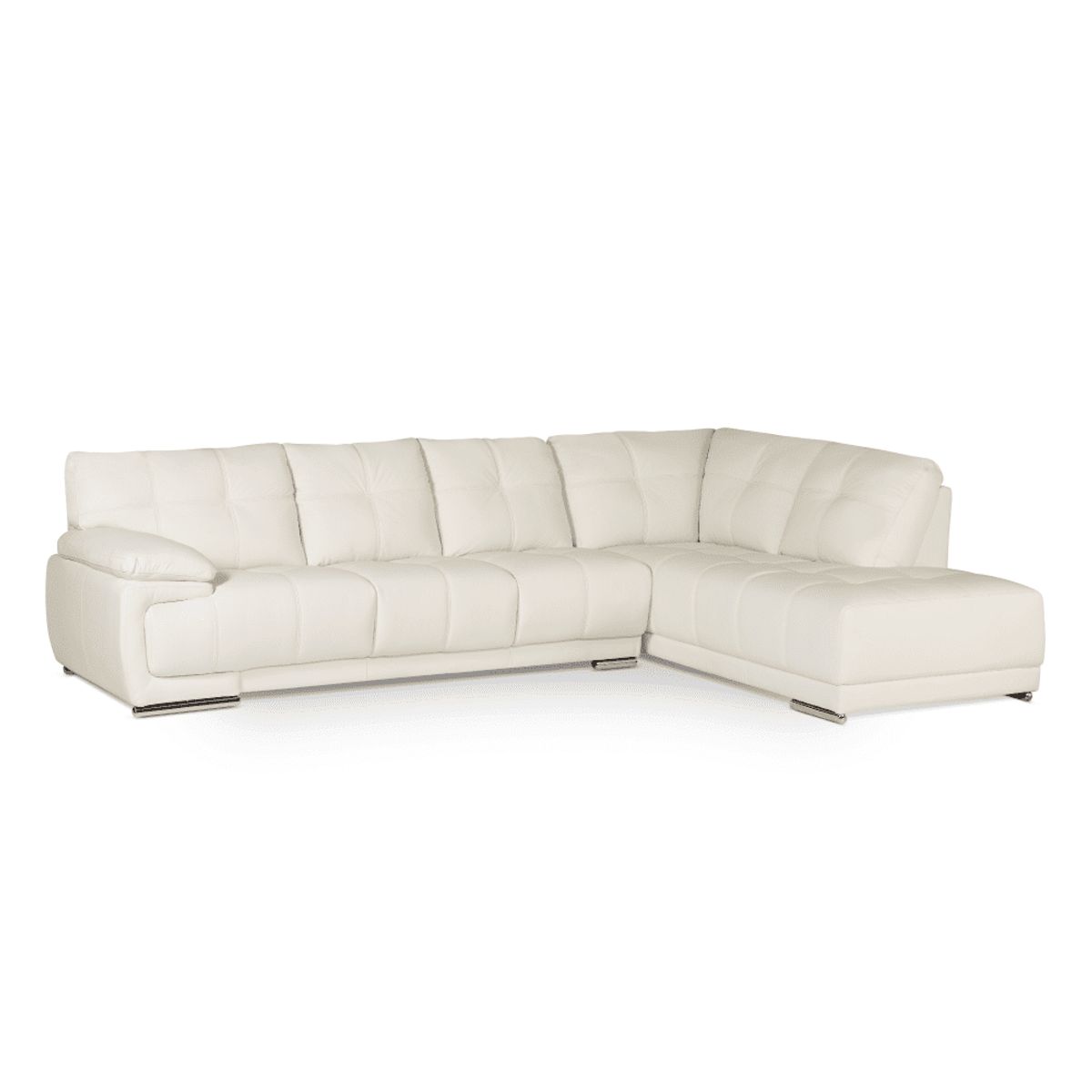 ROSEN - Sofá Seccional Rosen 6974 Derecho Cuero Blanco