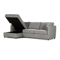 Sofá Seccional Cama Izquierdo Noah Tela Gris