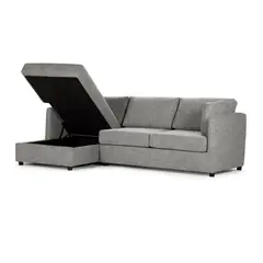 ROSEN - Sofá Seccional Cama Izquierdo Noah Tela Gris