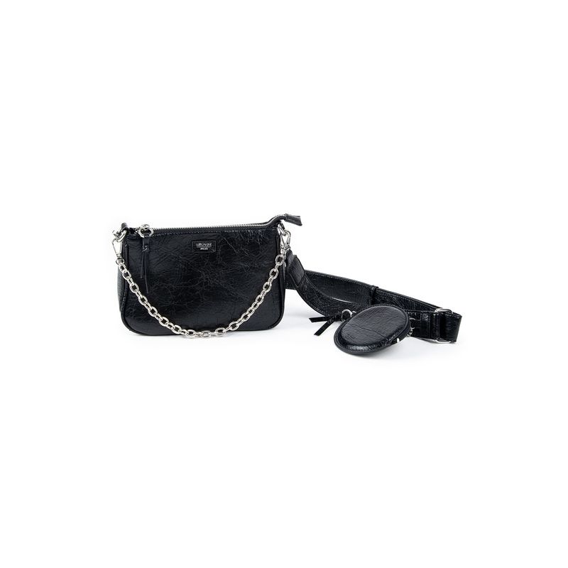 LOUNGE - Cartera Strap + Monedero Negro LOUNGE
