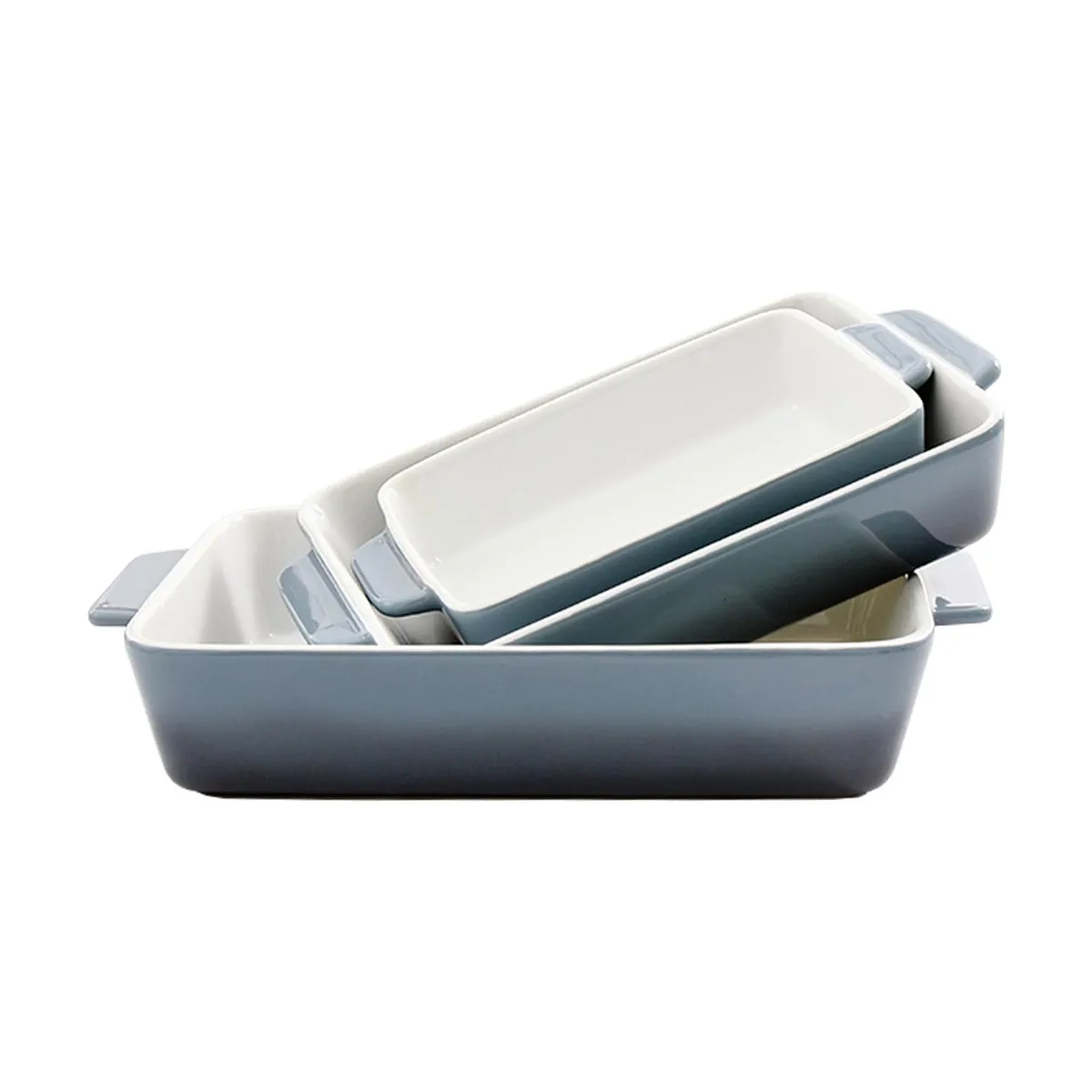 SIMPLIT - Set 3 Fuentes de Cerámica para Horno Celeste Simplit