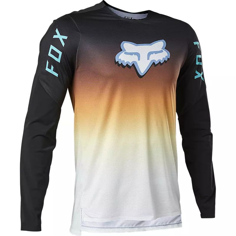 FOX - Polera Bicicleta Manga Larga Flexair Race Spec Negro/Naranjo Fox FOX