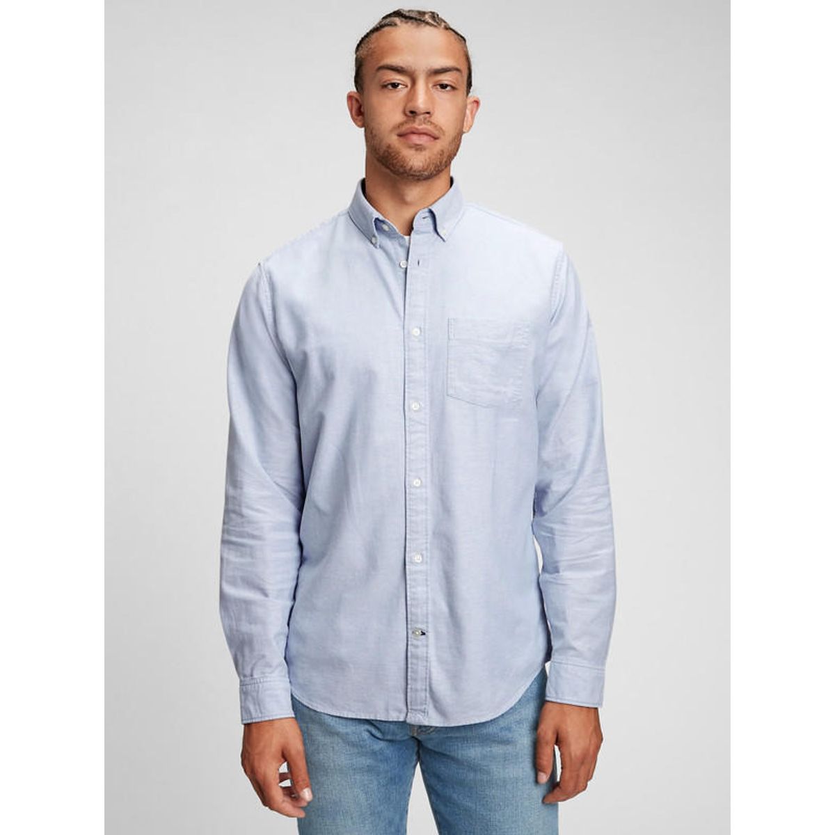 GAP - Camisa Hombre Gap Oxford Celeste