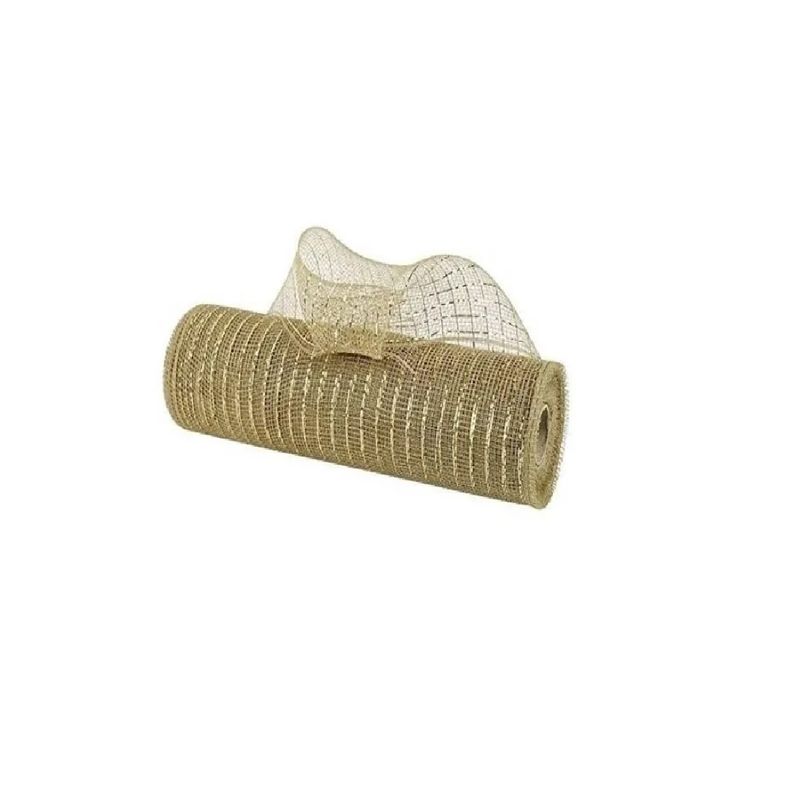 GENERICO - Malla Para Árbol Navidad Cinta Decorativa 25cm Por 8 Metros DORADO