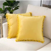 Fundas de cojín con pompones pack 4 unidades