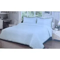01 AUDIO - Cobertores de Verano Quilt 2 Plaza Blanco Con Aroma ALOE