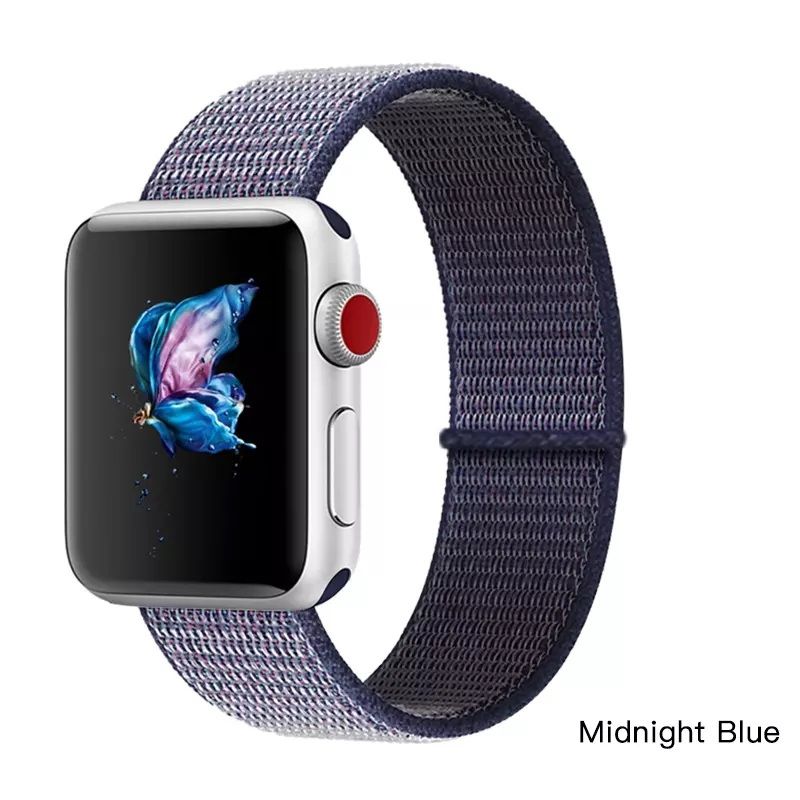 GENERICO - Correa para Apple Watch Nylon Velcro Todas Series Ajustable elástica.