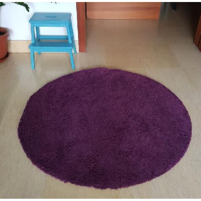 GENERICO - Alfombras peludas tipo Shaggy Redondas 150cm Morado