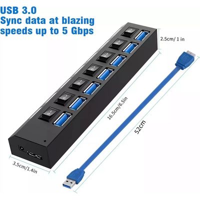 Imagen 2 del producto Hub Usb 3. 0 7 Puertos Alta Velocidad Con Led Indicador