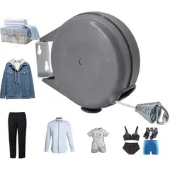 AIZO - Cuerda Secar 12m Extensible ABSPVC Antideslizante Gris