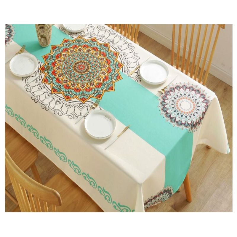 GENERICO - Mantel Antimanchas Mandala Indian 140X 220 Cm Rectangular