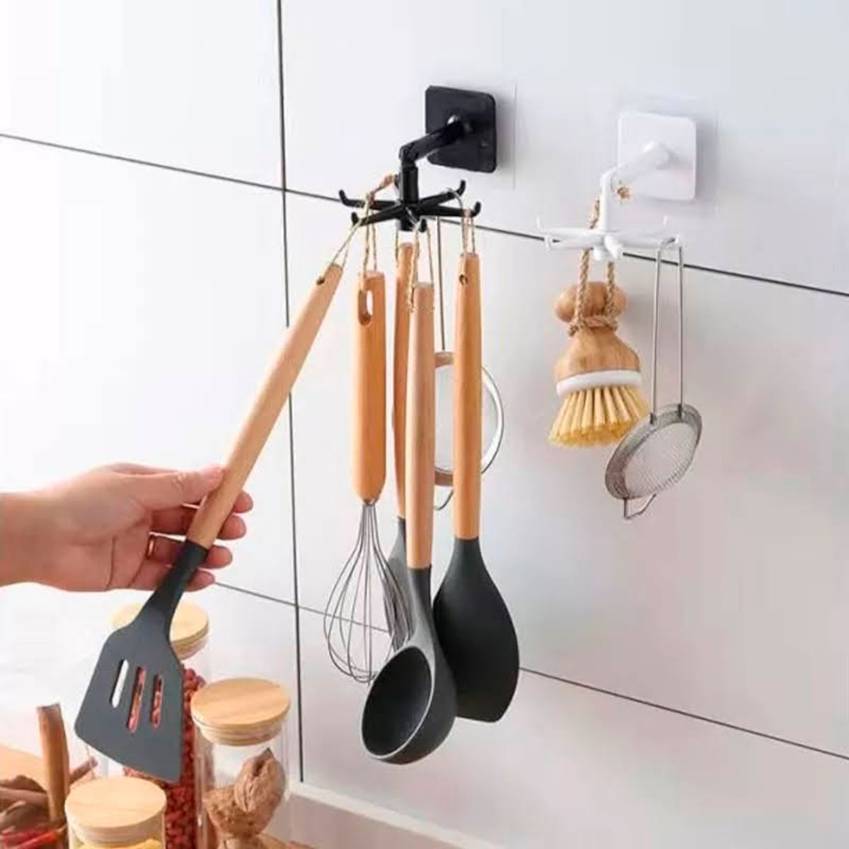 GENERICO - Soporte Organizador Colgador Utensilios Cocina Giratorio 360