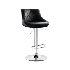 GLOBAL LATIN GROUP - Sillas Taburete Piso Bar Giratoria Altura Regulable Con Respaldo - Negro