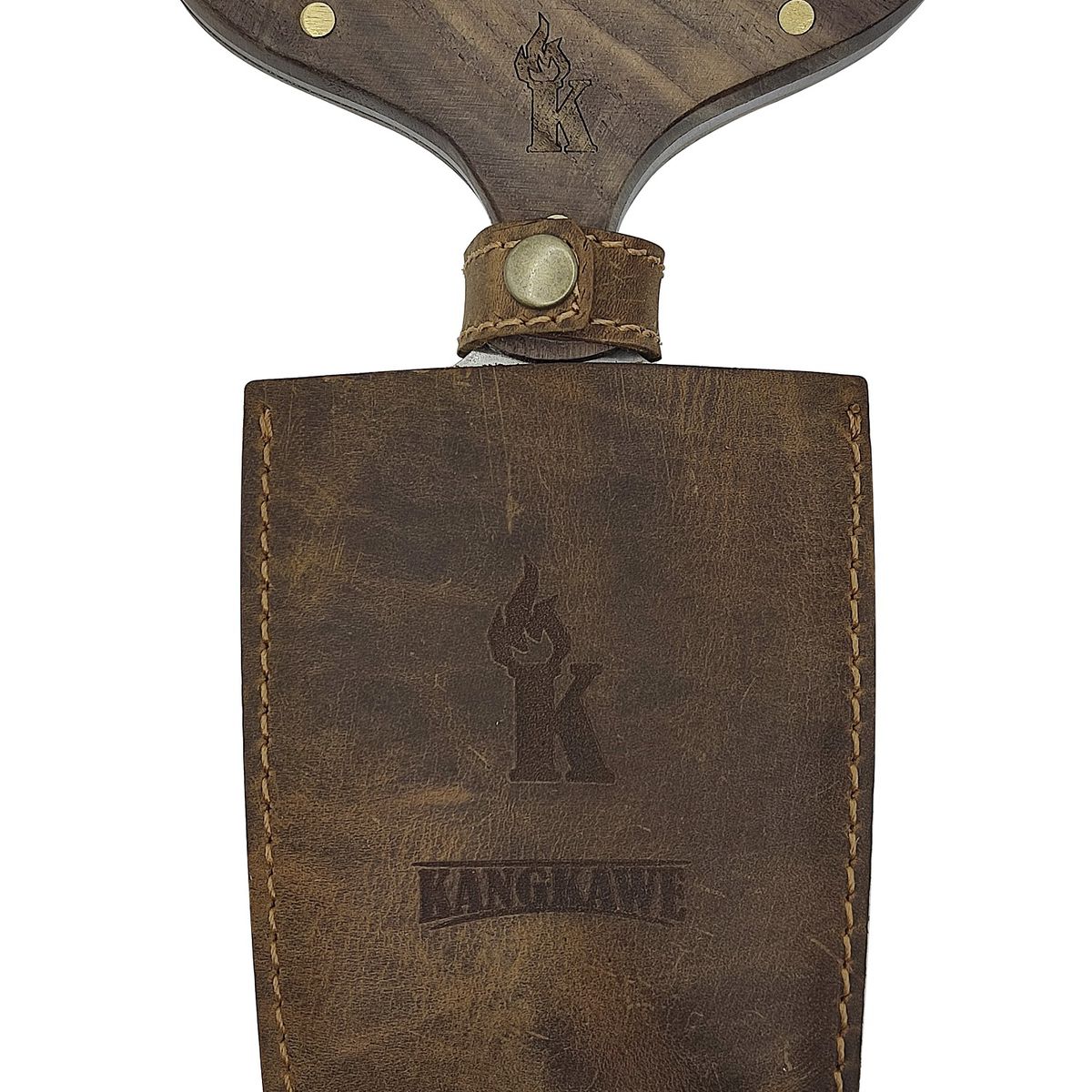 KANGKAWE - GARRA BÚFALO PREMIUM CON FUNDA DE CUERO CAFÉ PARA ASADOS
