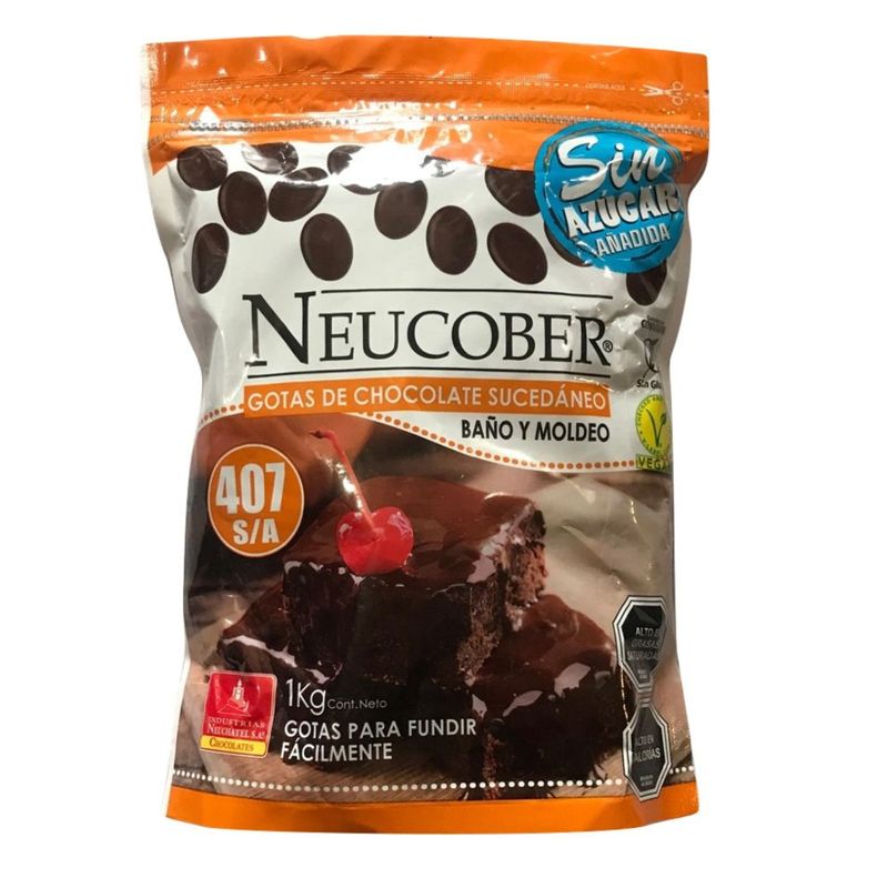 GENERICO - COBERTURA CHOCOLATE 407 ALTO RENDIMIENTO SIN AZÚCAR NEUCOBER 1 KG