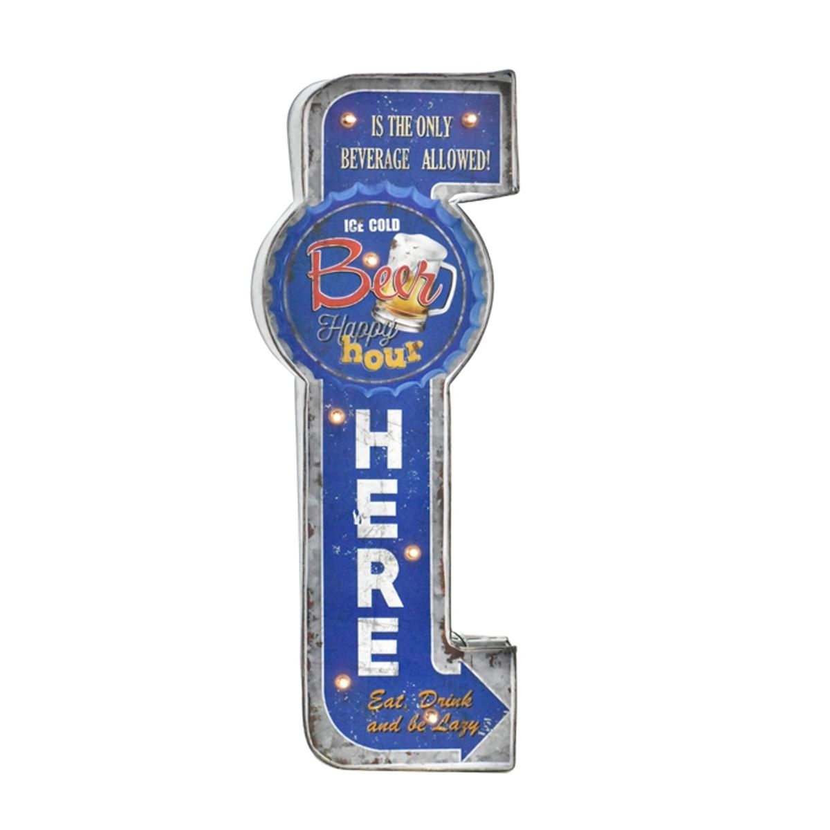 MSA MUEBLES SANTA ANA - Letrero Vintage Led Here