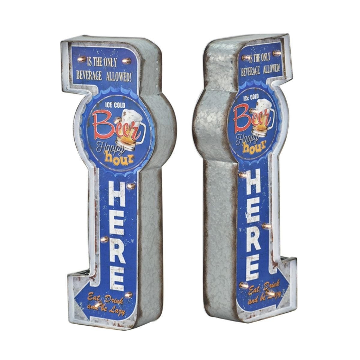 MSA MUEBLES SANTA ANA - Letrero Vintage Led Here