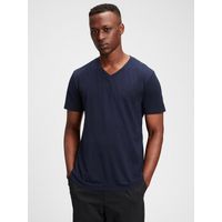 Polera Cuello V Solida Azul Marino