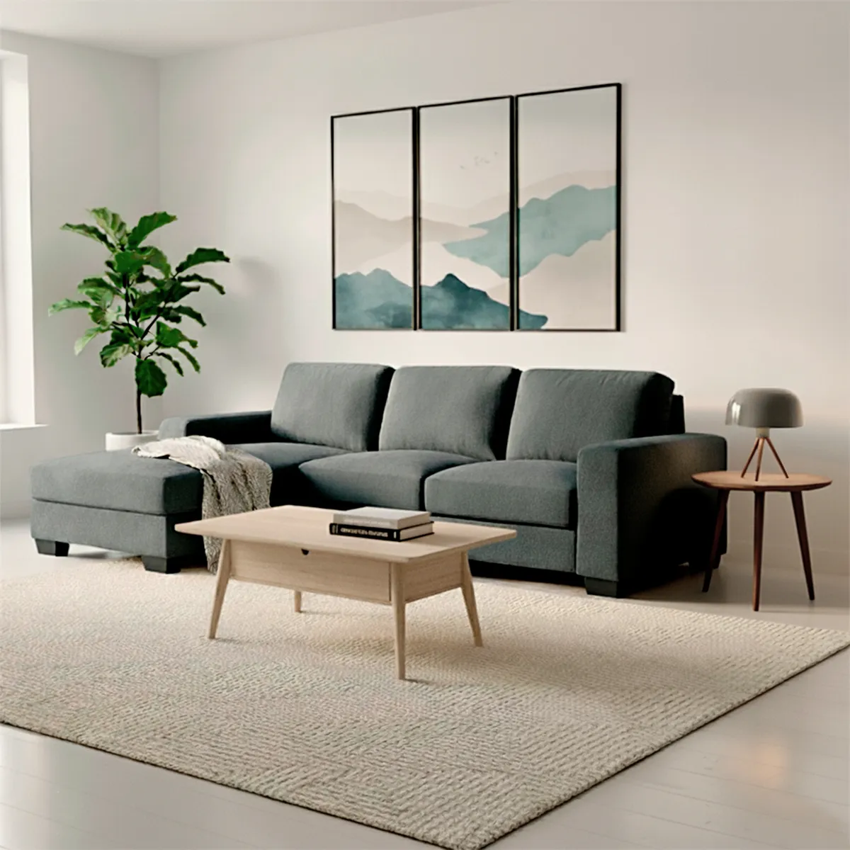 ROSEN - Sofá Seccional Rosen Randall Izquierdo Grafito