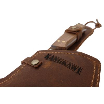 Imagen 2 del producto MACHETE 8"" PARRILLERO RIÑIHUE CON FUNDA DE CUERO CAFÉ